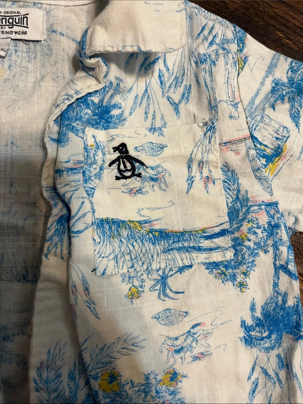 Original Penguin Boys Blue Palm Print Matching Set